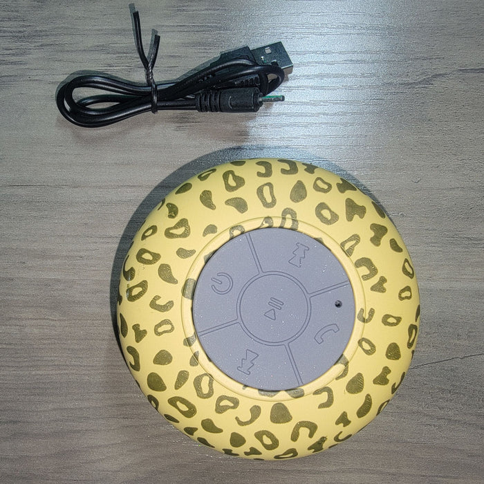 Leopard Print Bluetooth Water Resistant Shower Speaker