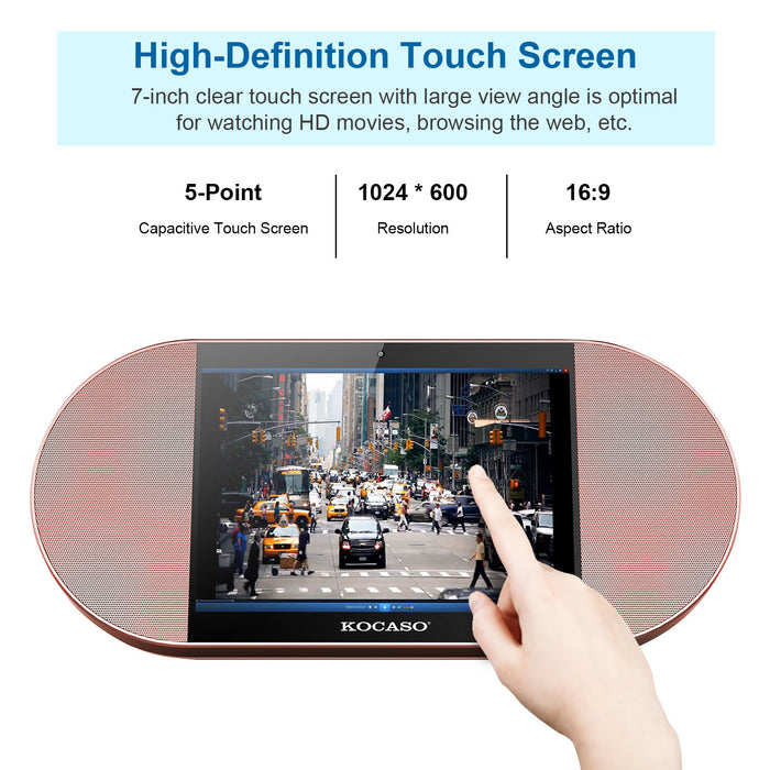 7in Touch Screen Android Tablet  Wireless Speaker Quad Core Front Camera Micro USB