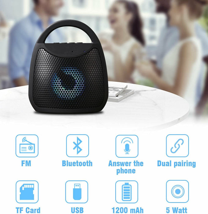 Bluetooth Speaker Stereo Loud Volume Wireless Outdoor Bass Portable Outside Speakers Music Recharge Water Resistant Easy Connectivity 5Core BT13