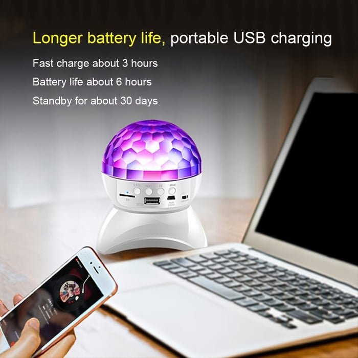 Wireless Speaker; 9-color Sound-controlled Strobe Light; Portable Speaker; Supports PC/MicroSD/UDisk/AUX-in/TWS; Music Playback